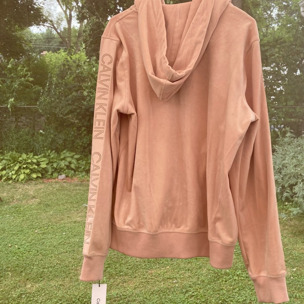 Calvin Klein Pink Veloir Zipup Hoodie -NWT!
